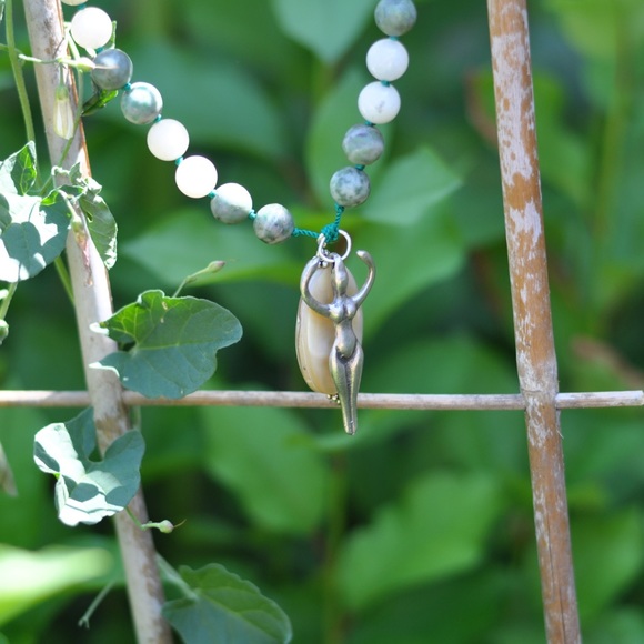 Mariposite and Jade Goddess Necklace - Picture 8 of 8